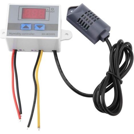Higrómetro digital XH-W3005, sensor de humedad, controlador de interruptor con sensor de humedad 0-99% HR, 12 V/24 V/220 V (220 V) (1/4)