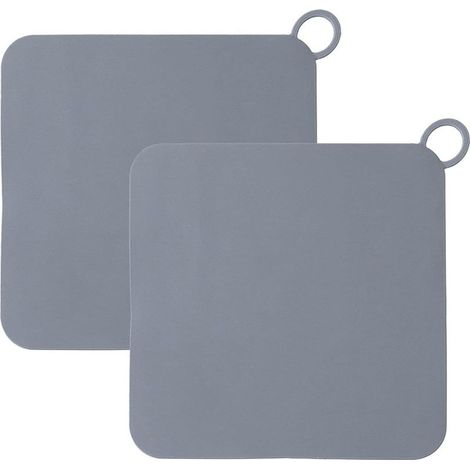2 PCS Couvercle du Bouchon De Vidange Silicone Carré Anti-odeurs, Bouchon Evier De Cuisine,Attrape-Cheveux de Vidange pour Cuisines Salles De Bains Blanchisseries (Gris) (1/5)