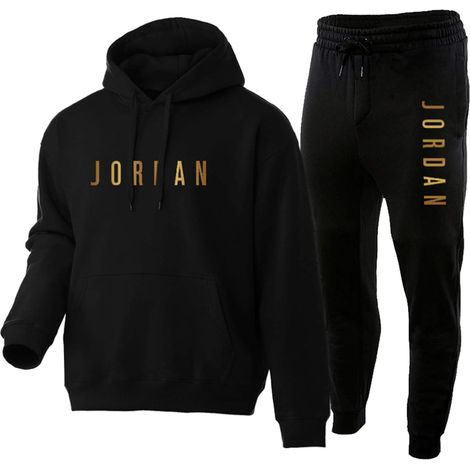 Survêtement sport Jordan 2 pièces noir taille M, jogging et sweat à capuche, tenue décontractée homme, ensemble athlétique noir, training suit Jordan taille M.