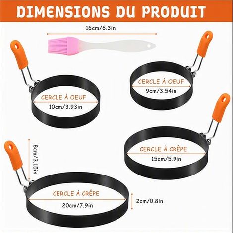 Moules en Acier Inoxydable 9/10/15/20cm (1/4)