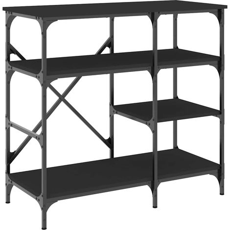 vidaXL Estantería de cocina madera ingeniería metal negro 90x40x84 cm (1/2)