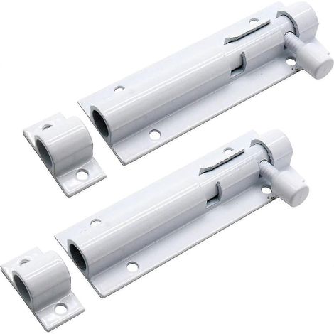 Cylindre de serrure coulissante en alliage d'aluminium blanc, 7,6 cm (3 pouces), pour porte coulissante de sécurité (lot de 2).