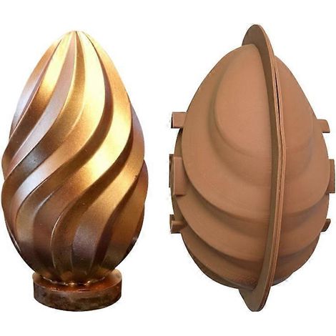 Lot de 2 moules en silicone en forme de demi-œuf à motifs aquatiques, pour la pâtisserie et la décoration de chocolats. (1/5)