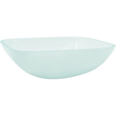 Lavabo en verre dépoli, 42 x 42 x 14 cm