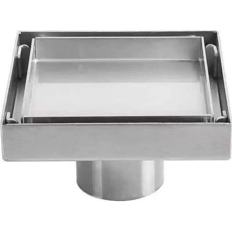 Sifone, scarico a pavimento invisibile in acciaio inox 304, scarico a pavimento quadrato deodorante spesso, 1010 cm