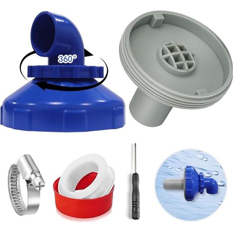 APEX Buse d'entrée d'eau rotative à 360° pour piscine - Buse d'entrée d'eau de 32 mm - Buse de sortie d'eau - Compatible avec les piscines Intex Bestway - Accessoires