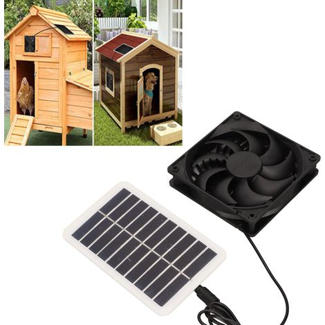 Ventilateur d'extraction extérieur à panneau solaire 15 W pour niche pour animaux, appareil de ventilation alimenté par panneau solaire (1/5)