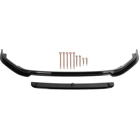 Pare-chocs avant double lèvre noir brillant style RevoZport pour VW Golf R MK7.5 2017-2020, spoiler fente (1/5)