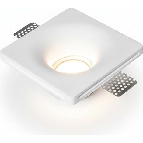 LED Trimless Plaster Square LED Downlight GU10 for Recessed Paintable and Washable Ceiling Light Minimalist Design Recessed Spotlight for Indoor IP20 (1/5)