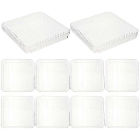 Lot de 10 boîtes de Petri transparentes pour tissus cellulaires - Accessoires pour matériel de laboratoire-13X13cm-Transparent (1/4)