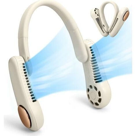Ventilateur Cou Ventilateur De Cou Portable, Ventilateur Paresseux Rechargeable USB, Ventilateur Mains Libres sans Feuilles Portable (1/5)
