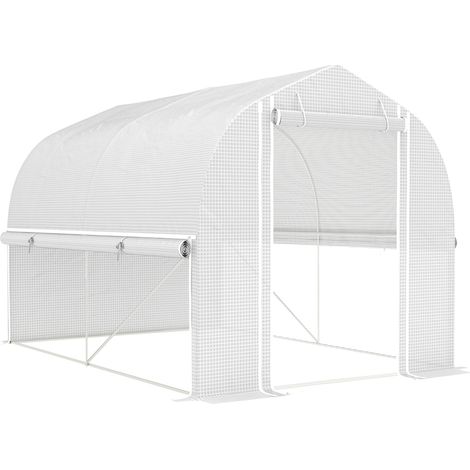 Tomates, semis et plantes – serre de jardin 3 x 2 x 2 m pour culture au potager, bâche PE UV et cadre acier galvanisé (1/5)