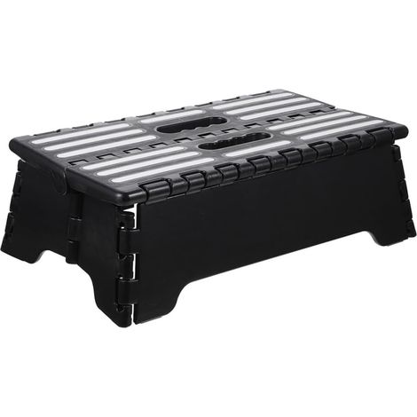 Petit Escabeau Pliant Antidérapant en PP Noir, Portable (1/5)