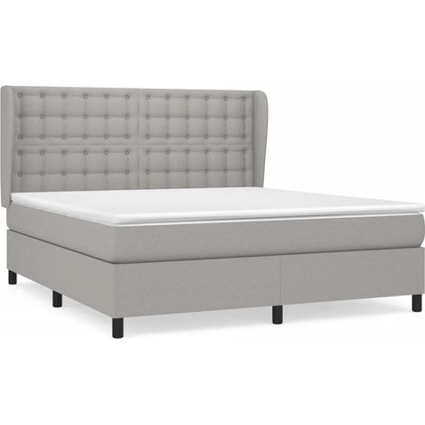 Maison Exclusive - Giroletto a Molle con Materasso Grigio Chiaro180x200 cm Tessuto
