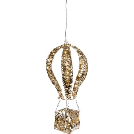 Luminöse LED-Mongolfiera in Gold und warmweiß für den Außenbereich 30 × 30 × 60 cm (1/3)