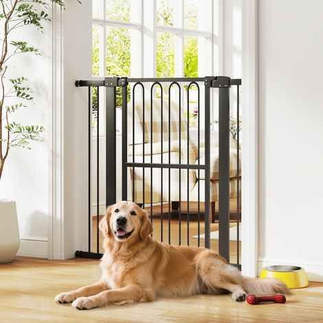 Cancello di sicurezza per cani, 76-104 cm, barriera senza foratura, cancelletto per scale (1/5)