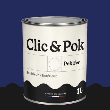 Peinture Fer Antirouille – Métal Extérieur Intérieur, Satinée, Protection Rouille - 1L - RAL 5022 - Bleu nocturne