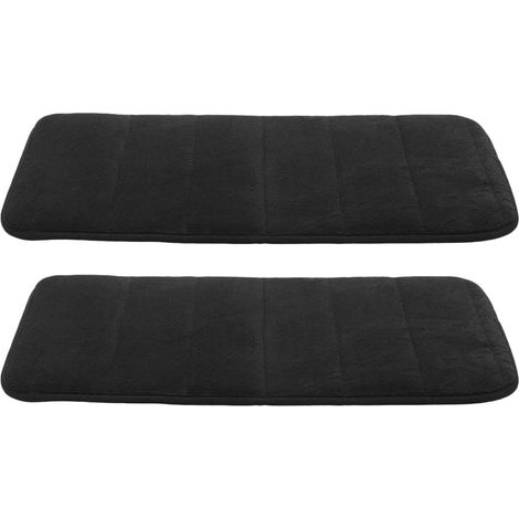Lot de 2 Tapis D'entrée Intérieurs en Flanelle Corail Noire Antidérapants et Absorbants pour Salle de Bain et Entrée Dos en Mémoire de Forme (1/5)
