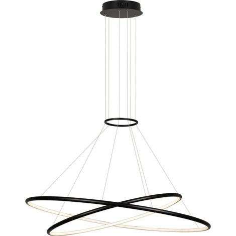 Suspension noire 2 anneaux 80/60 LED CCT 45W Halifax (1/5)