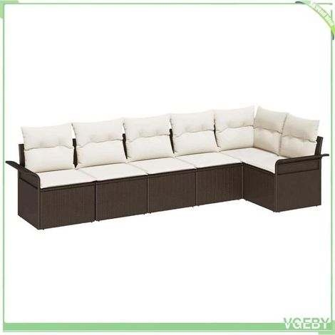 Ensemble de canapé de jardin - FAFEICY - 3345378 - Modulaire - 7 places - Polyrotin marron anti-UV (1/5)