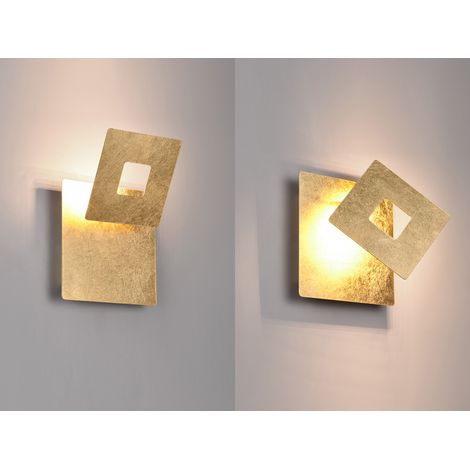 2-er Set LED Wandleuchten mit indirekter Beleuchtung Gold, Höhe 18cm (1/5)