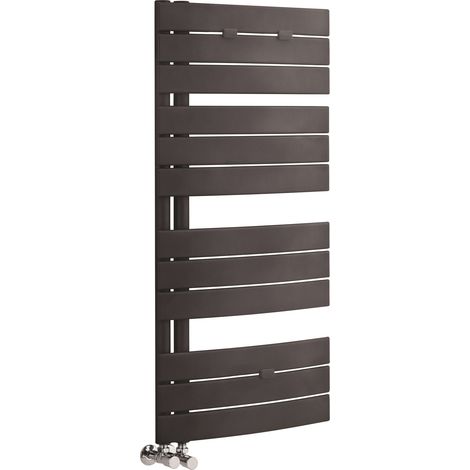 Heated Towel Rail with Curved Panels, 1706 BTU, 1080x550mm, Anthracite