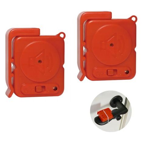 2 Lots d'alarmes de poignée de Porte, Petite Taille 120 DB, sirène d'alerte antivol pour la Maison, l'appartement et Les Voyages (Rouge) (1/5)