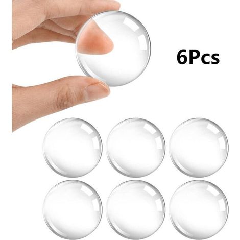 Topes de puerta de pared JINFGERNE - Juego de 6 protectores de goma transparentes, autoadhesivos, amortiguadores, protección silenciosa para paredes y manijas de puertas (1/5)