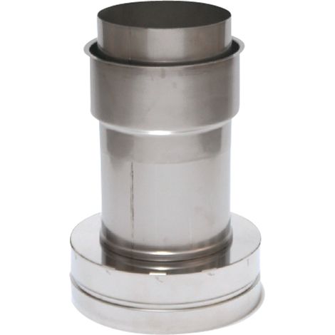 Astec Edelstahlschornstein Verbindungskupplung mit Wandfutter DW/EW Doppelwandig DN113-300 8501-113 (1/2)