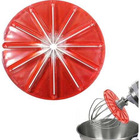 Protection Anti-éclaboussures - 1 Pièce - Silicone - Pour Fouet à 6 Fils - Mixeur à Tête Inclinable - 14 cm - Rouge (1/5)