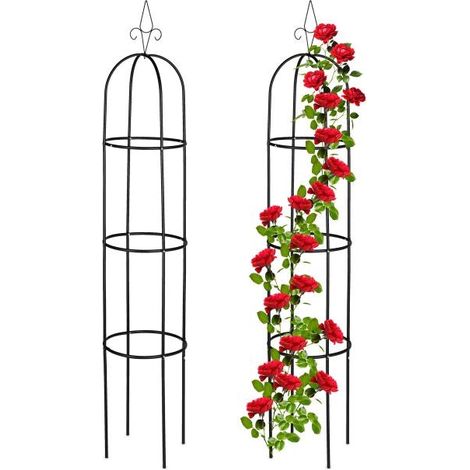 2er set gartenobelisken 200 cm schwarz
