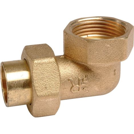 Raccord union laiton coudé 90° à souder - F 1/2' - diamètre 18 mm - Ravani