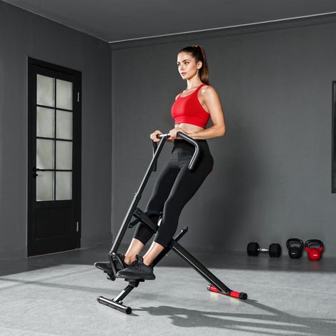 Appareil de musculation abdominale, machine de fitness pliable avec siège réglable, pour les bras et les jambes, 57 x 105 x 115 cm, rouge (1/5)