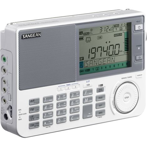 Récepteur universel FM Sangean ATS-909X2 – 1674 stations mémorisables – 3 alarmes – Écran LCD rétroéclairé – Antenne courte mobile