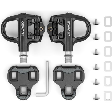 Pedales ligeros de nailon sin calas para bicicleta de carretera con calas Gewage, 306 g. (1/5)