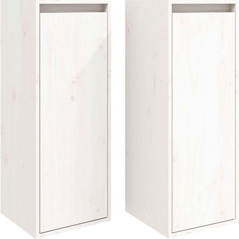 Maison Exclusive - Wandschränke 2 Stk. Weiß 30x30x80 cm Massivhol (1/5)