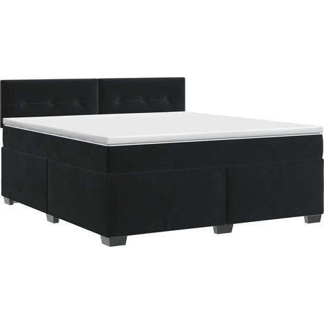 Boxspringbett mit Matratze Schwarz 180 x 200 cm Samt vidaXL (1/5)
