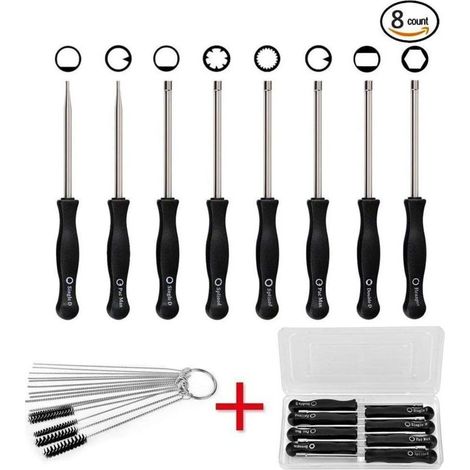 8 Pcs Tournevis de Réglage de Carburateur Tournevis pour Carburateur Nettoyage Moteur Réparation Convient à La Plupart des Moteurs de 2 Cycles - 8 pcs tournevis avec boîte&aiguille