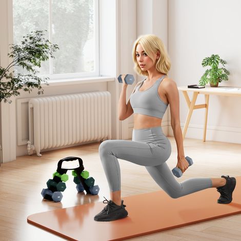 Versatile Dumbbell and Kettlebell Set with Storage Rack-Complete Weight Collection for Home Workouts-Space-Saving Design (1/5)