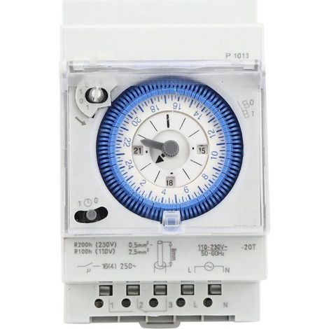 Horloge Piscine Mécanique 16A 250V Programmateur Piscine Horloge Chauffe Eau 15 Minutes 24 Heures pour Hogar, Cocina, Exterior Iluminación Exterior (1/4)