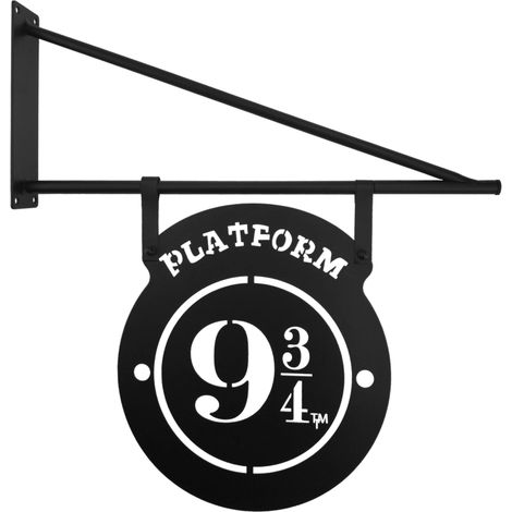 Targa Porta Metallo Platform 9 3/4 35x38cm Nero Peraga Christmas