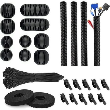 Kit de gestión de cables: incluye bandejas portacables，oficinas y hogares. 188 piezas (1/5)