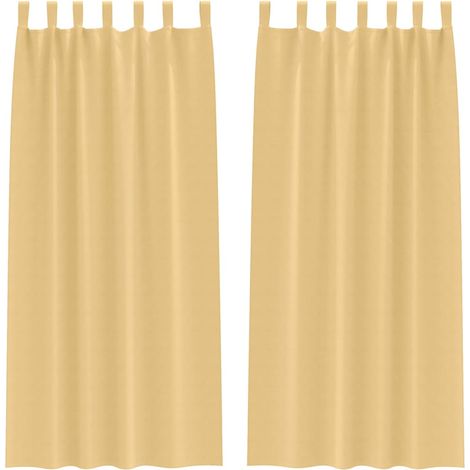 Maison Exclusive - Cortinas Opacas con Anillas 2 pcs Beige 260 x