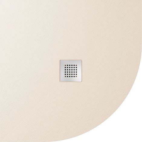 Receveur de douche semi-circulaire 80x80cm en marbre ivoire effet pierre Hauteur 2,4cm Mod. Kos