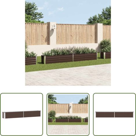 Hochbeet -  Garten-Hochbeet Verzinkter Stahl 320×40×45 cm Braun (1/5)
