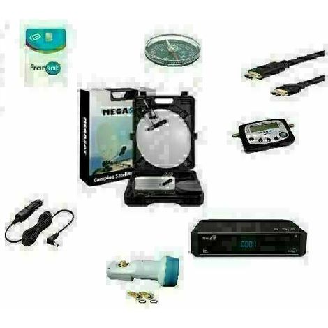 KIT CAMPING CAR Parabole 35 CM + Recepteur MEOSAT FRANSAT + KIT SATFINDER + KIT COAXIAL HD ME (1/2)