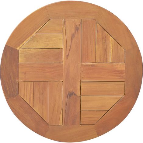 Vidaxl – Dessus de table en bois de teck 40 cm – Épaisseur 2,5 cm – Finition poncée – Résistant aux intempéries – Pour meubles de jardin (1/5)