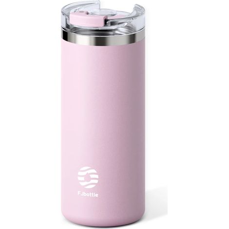 (Violet, 473 ml) Thermos à café portable en acier inoxydable, avec paille (1/4)