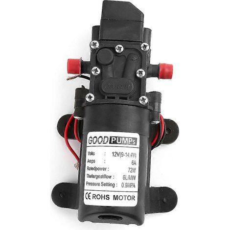 Pompe à eau miniature à membrane haute pression 12 V 72 W avec commutation automatique et fonctionnement intelligent (1/5)