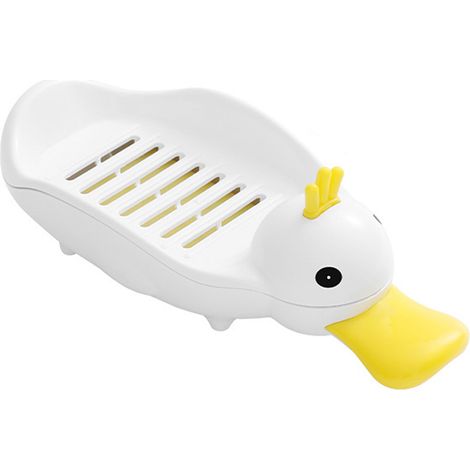 Porte-savon canard, motif dessin animé, double égouttoir, jaune, en forme de canard, pour salle de bain (1/5)